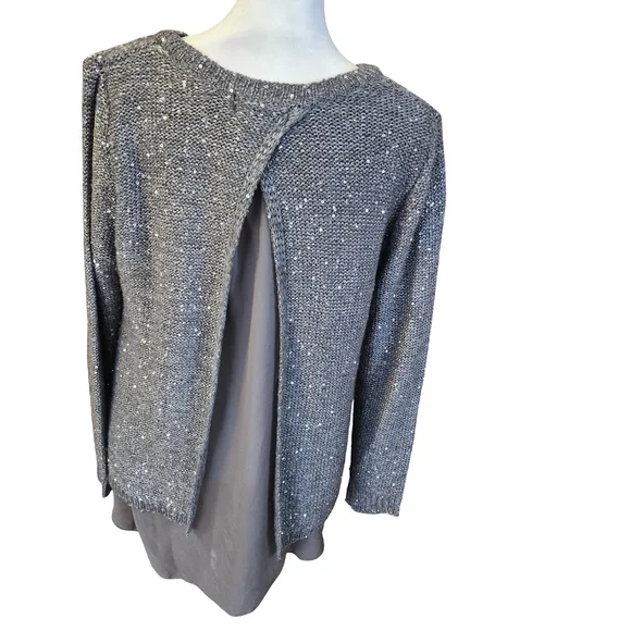 Papillon Blanc Silver Knit with sequins, Sweater - Picture 2 of 5